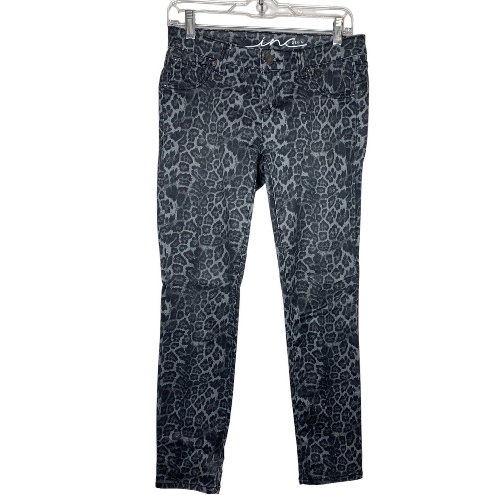 INC stretch animal print denim pants-2p